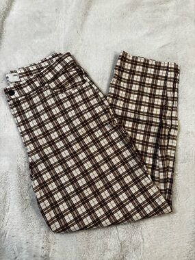 Hollister Brown & Cream Plaid Pants